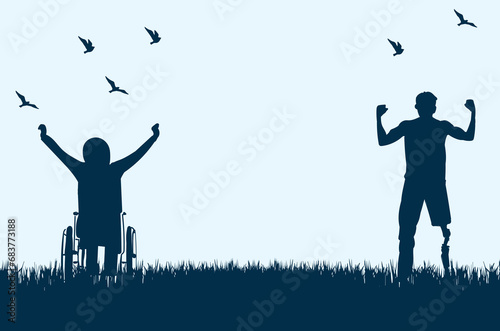 vector disabled person composition illustration.