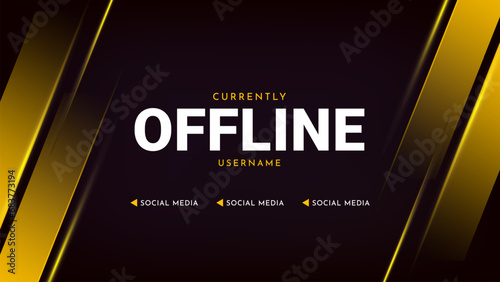 Futuristik offline twitch banner design. Abstract modern gaming stream background template. Vector illustration