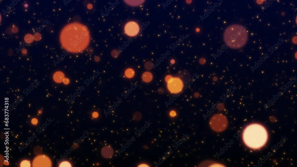 Abstract background of the celebration of the New Year festival with slowly moving particles and confetti on a dark blue background. Seamless loop. Falling sequins and confetti, new year greeting	
