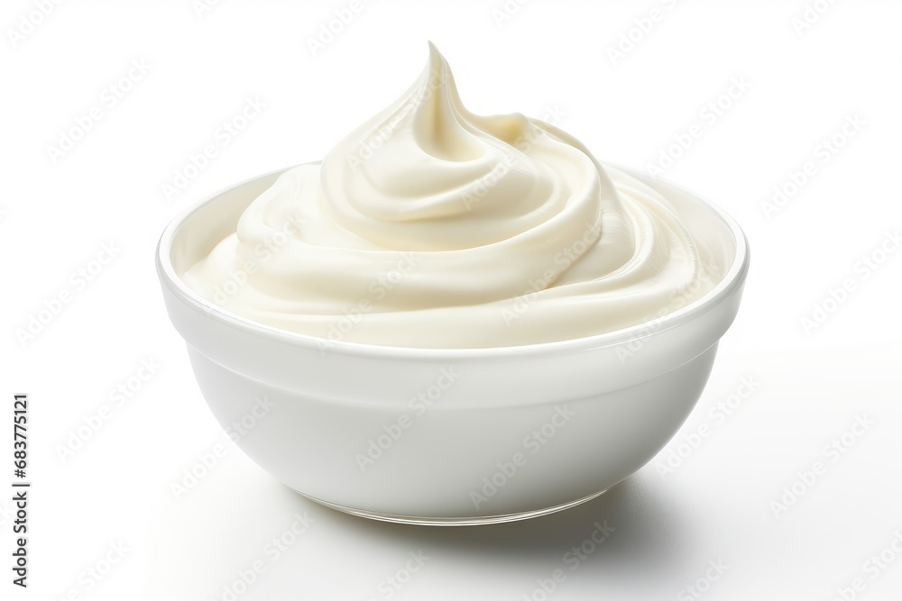 Cream bowl on white background Cream bowl on white background