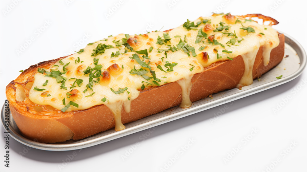 Italian Cheesy Garlic Bread on Isolated White Background Italian Cheesy Garlic Bread on Isolated White Background