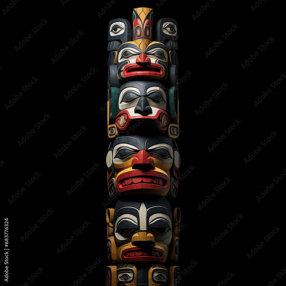 Spiritual Native American Totem Pole