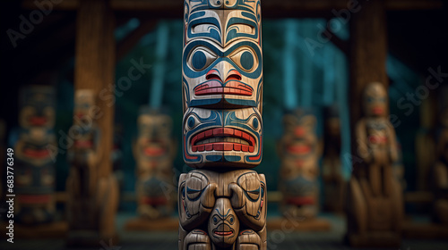 Spiritual Native American Totem Poles photo