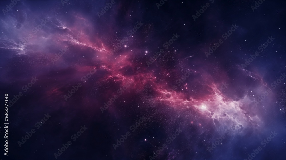 Tranquil Deep Space Nebula in Violet Hues - Celestial Background