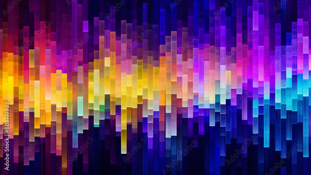 Electric Yellow and Cyber Purple Digital Pixelation Pattern Electric Yellow and Cyber Purple Digital Pixelation Pattern