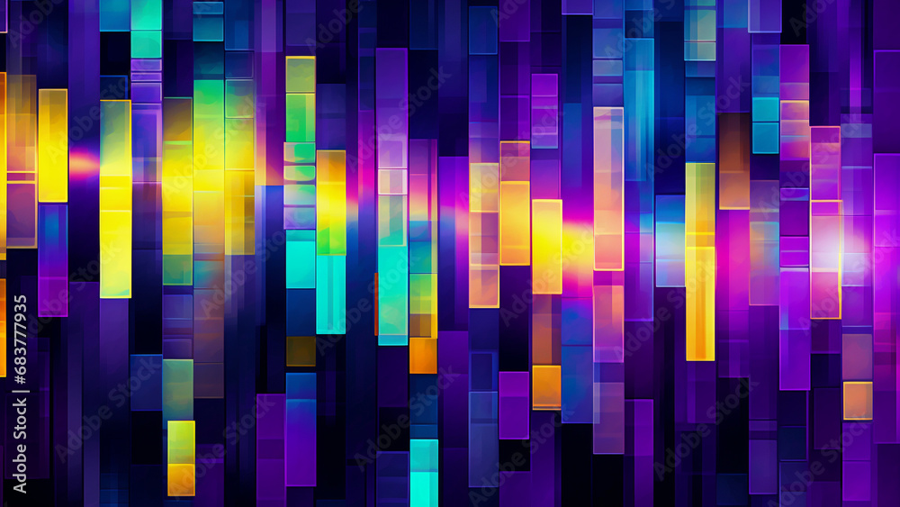 Electric Yellow and Cyber Purple Digital Pixelation Pattern Electric Yellow and Cyber Purple Digital Pixelation Pattern