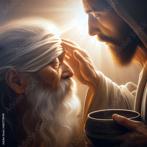 Jesus healing man  photo