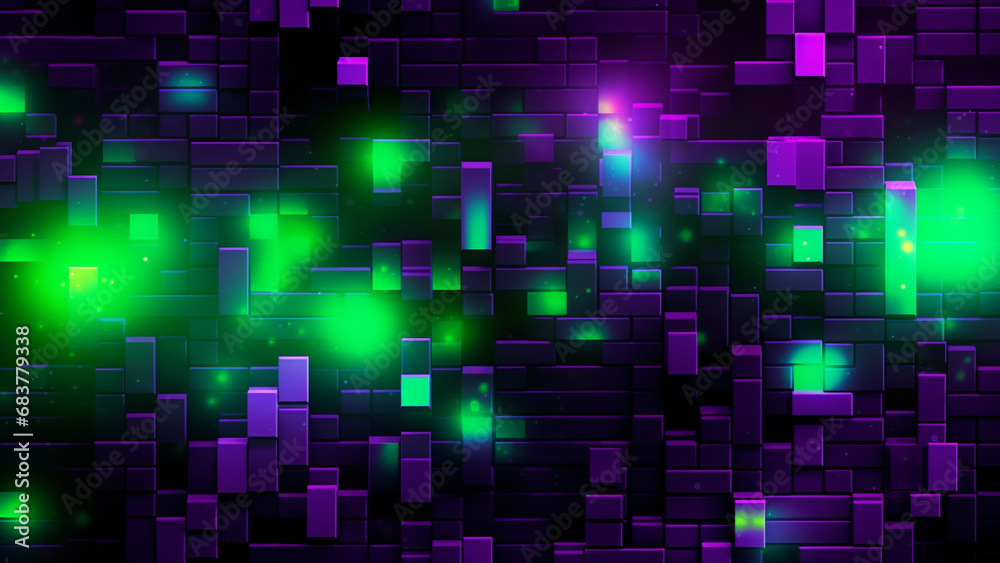 Neon Green and Digital Violet Pixelation Modern Pattern Neon Green and Digital Violet Pixelation Modern Pattern