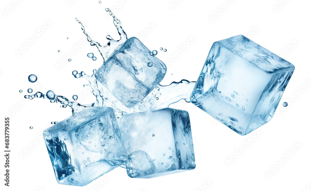Flying melting ice cubes, cut out Flying melting ice cubes, cut out
