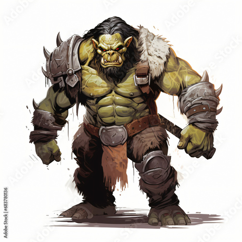 Fantasy Orc Clipart isolated on white background