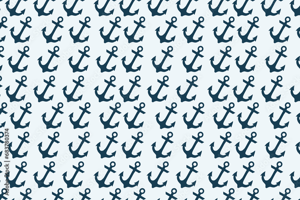 Navy vector seamless pattern anchor use for fashion package design business display fabric.