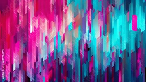 Turquoise and Hot Pink Digital Pixelation Modern Patterns