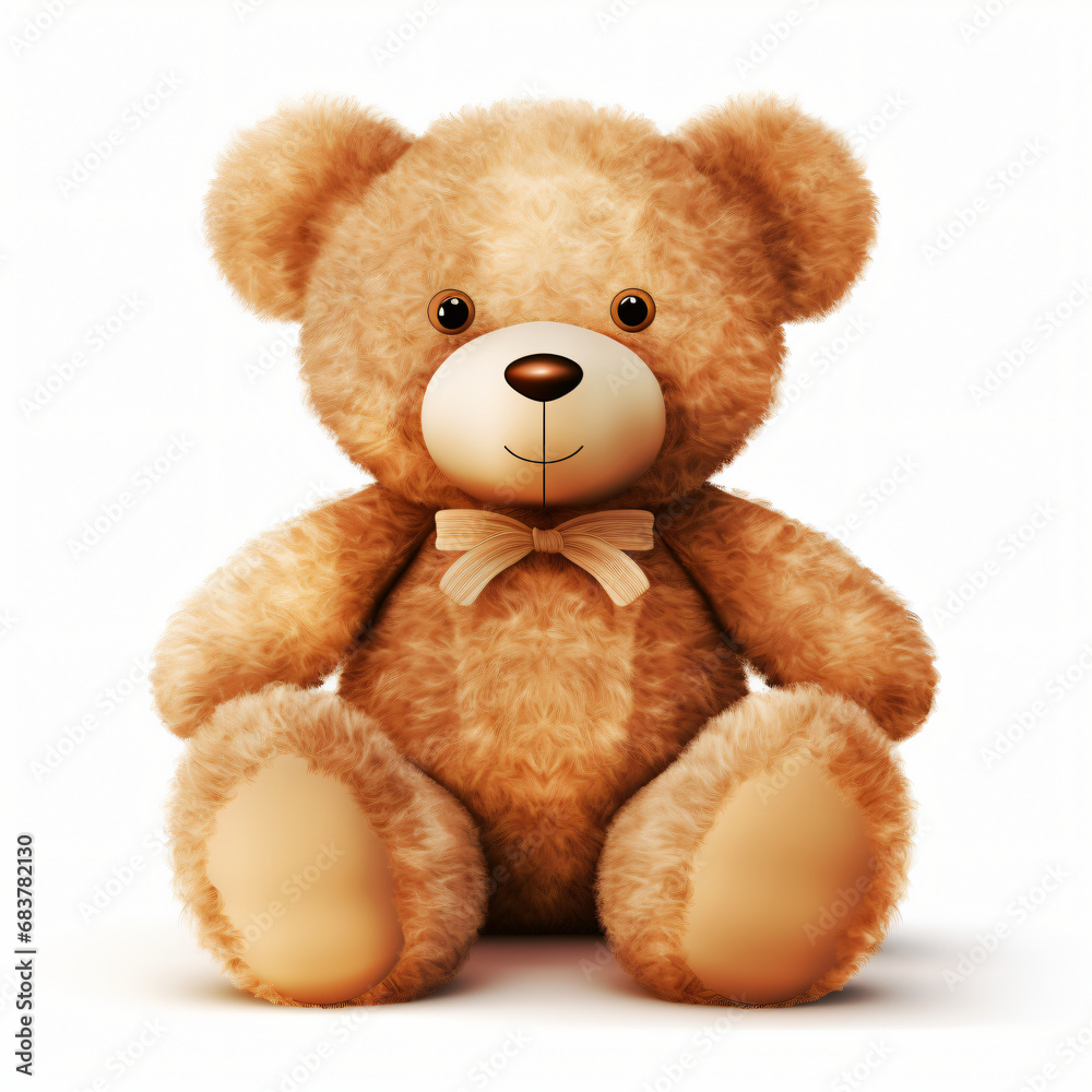 Fluffy Teddy Clipart isolated on white background
