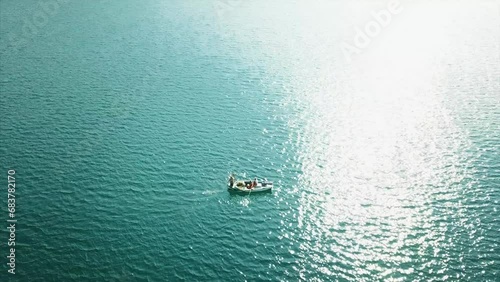 Flight over fisherboat photo