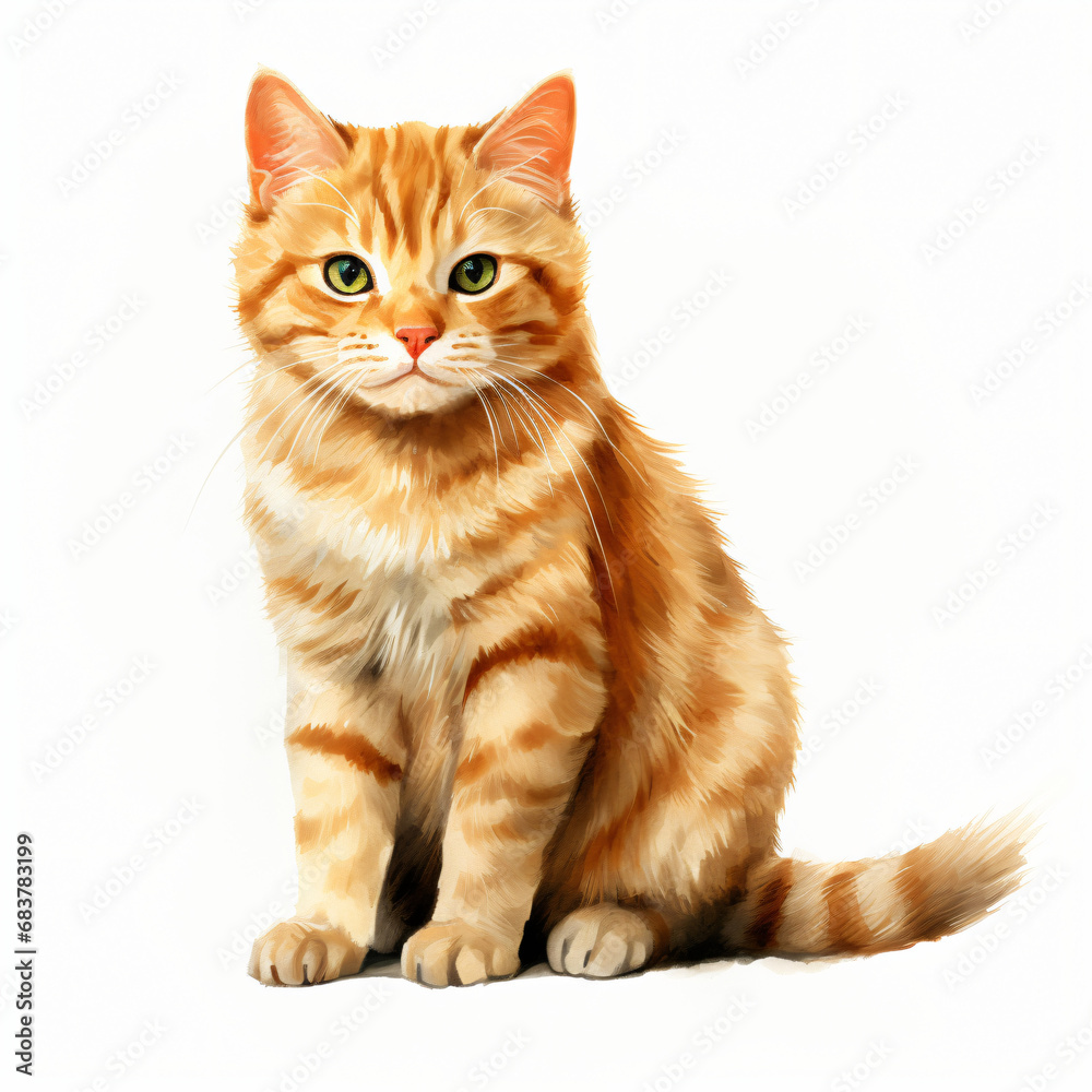 Tabby Cat Clipart isolated on white background