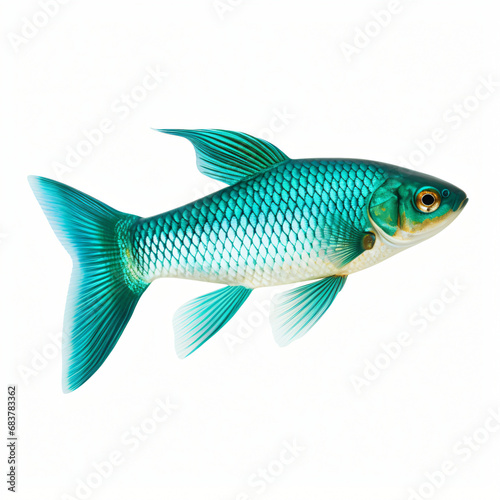 Side view of Teal fish isolated on a white background