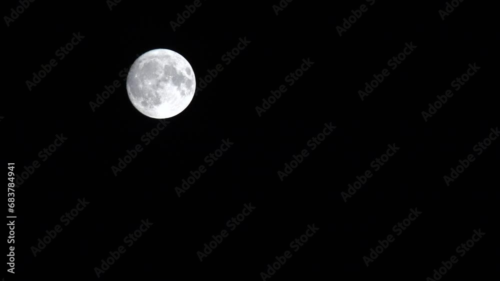 Moon Rises in Clouds in Night Sky, Dusk Light Full View, Evening Astrology, Timelapse Moon Rises in Clouds in Night Sky, Dusk Light Full View, Evening Astrology, Timelapse