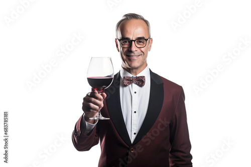 Wine Connoisseur Sommelier Tasting Isolated on transparent background
