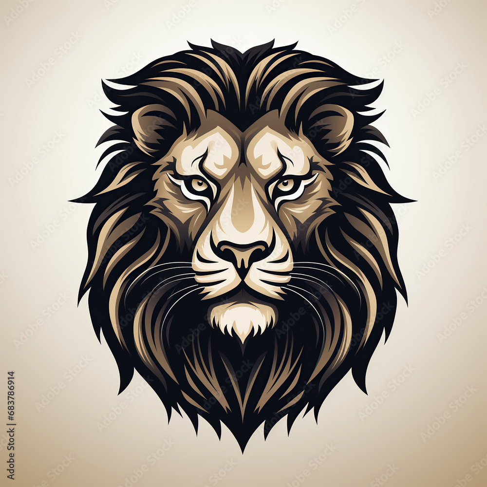 Obraz premium logo emblem with a lion head on white background