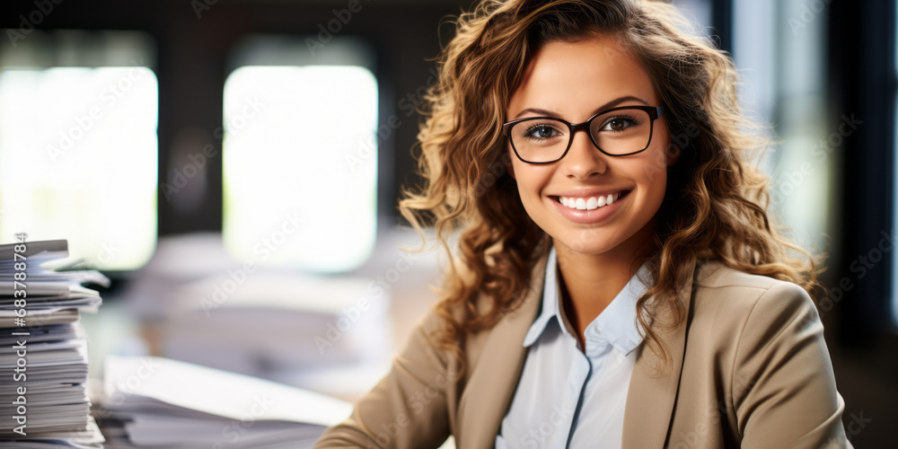 Skilled Female File Clerk Managing Correspondence, Invoices, and Receipts in an Organized Manner. Skilled Female File Clerk Managing Correspondence, Invoices, and Receipts in an Organized Manner.