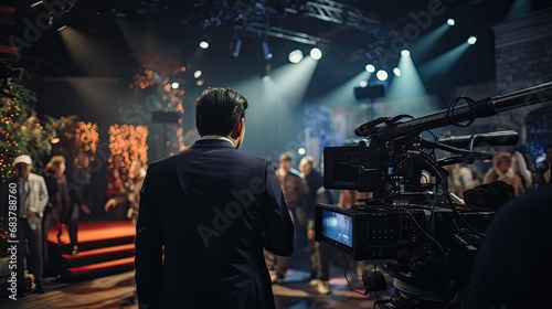 テレビのスタジオで働く撮影クルー © maroke