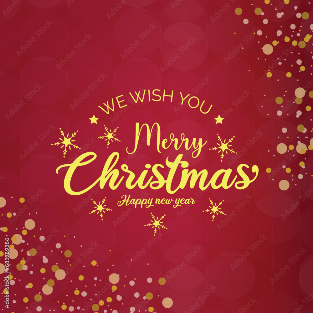merry christmas and new year wishing greeting card vector design illustration with black background 