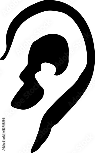 Vektor Silhouette Ohr