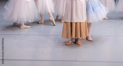 Closeup of ballerinas dancing