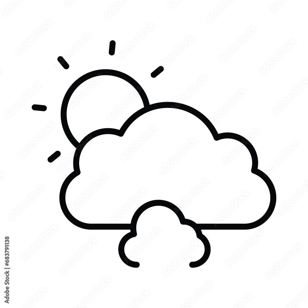 Overcast icon isolate white background vector stock illustration Overcast icon isolate white background vector stock illustration