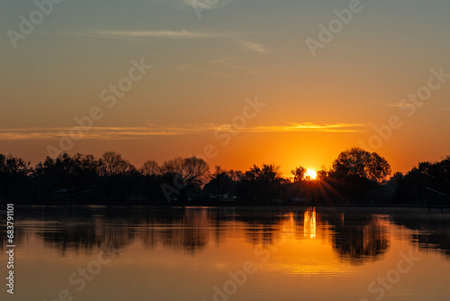 Sunrise over lake