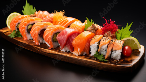 Tempting Sushi Selection: Isolated Gastronomy