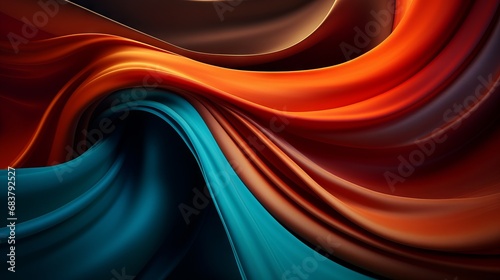 Bright draped silk backdrop. Satin luxury curtain background. Shiny liquid fabric.