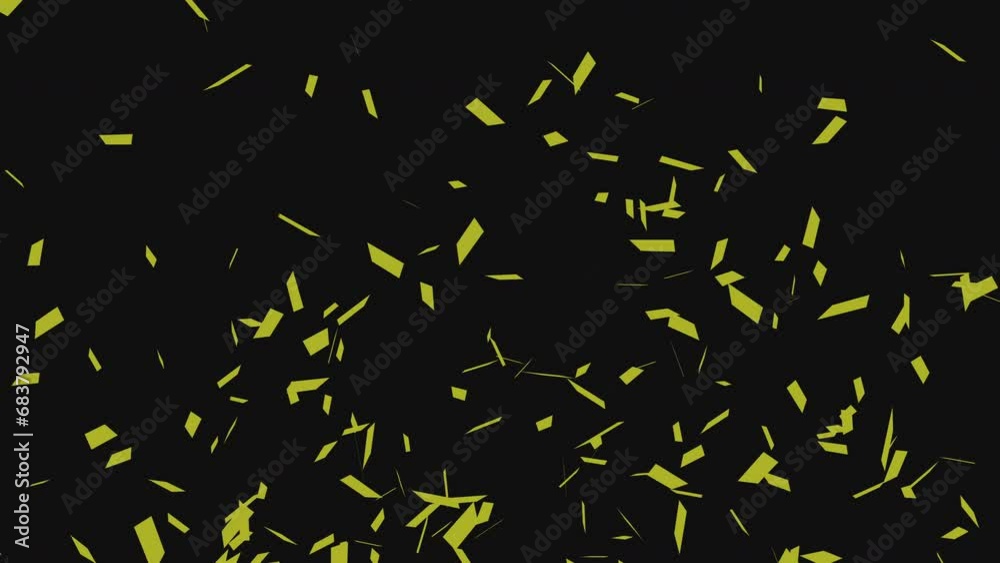 Golden 3D animation of confetti falling on Black Alpha Screen Background 4K Golden 3D animation of confetti falling on Black Alpha Screen Background 4K