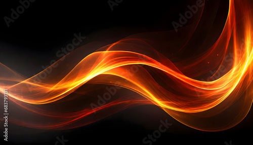 Energy flow fire abstract wallpaper on black background