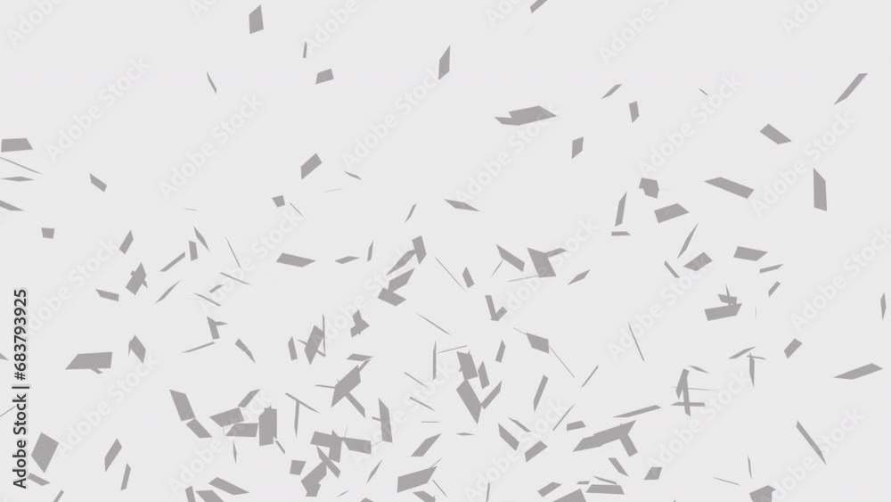 3D animation of exploding Silver confetti. Animation of Silver confetti falling on White 3D animation of exploding Silver confetti. Animation of Silver confetti falling on White