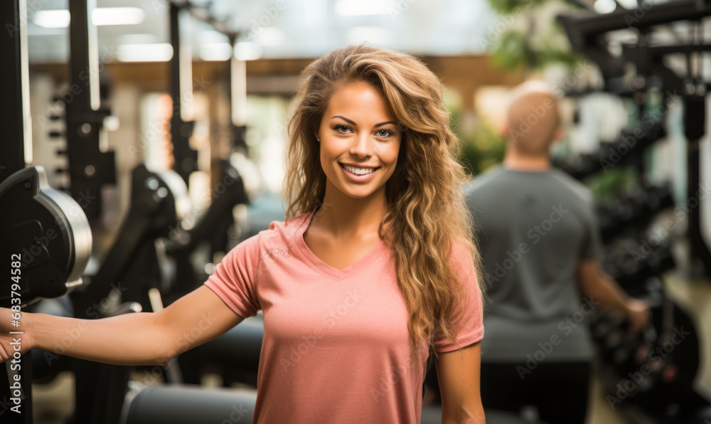 Fototapeta premium Dedicated Woman Fitness Coordinator: Leading Wellness Initiatives for Improved Community Health.