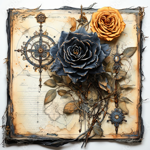 Vintage Rose Pattern Background