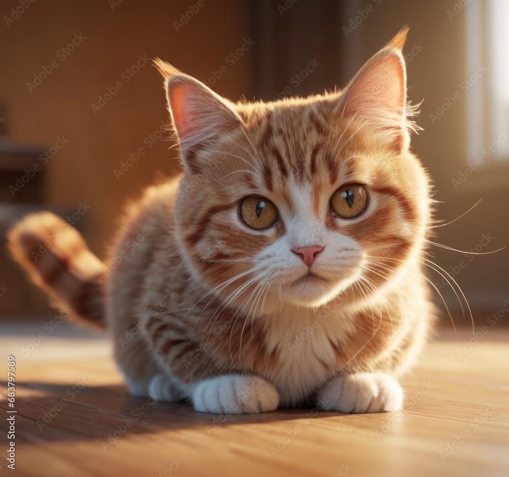 Cute cat on the floor Cute cat on the floor