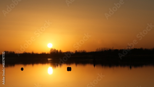 sunset on the river