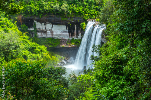 Huay Luang waterfall or Namtok Bak Teo  one of the iconic natural landmark of tourist in Phu Chong Na Yoi National Park  Ubonratchathani  Thailand