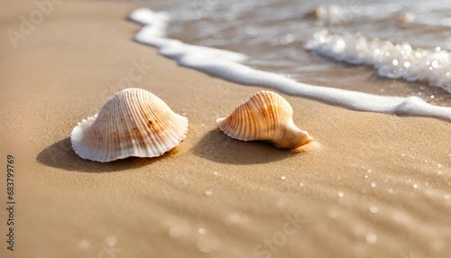 shell on the beach. Generative AI illustration