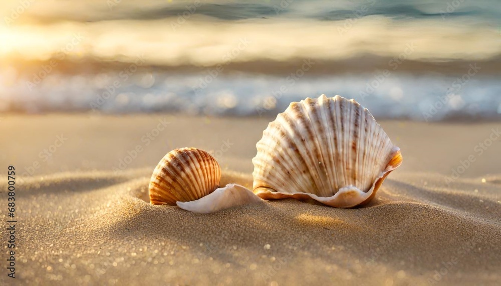 shell on the beach. Generative AI illustration shell on the beach. Generative AI illustration