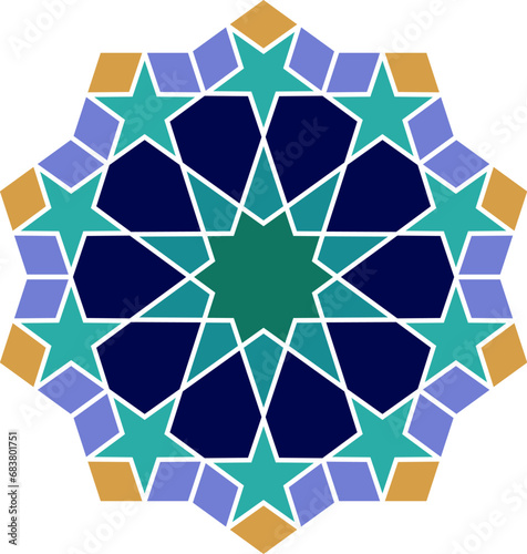 Abstract background with Islamic ornament, Arabic geometric texture.geometric islamic with colorfull pattern
