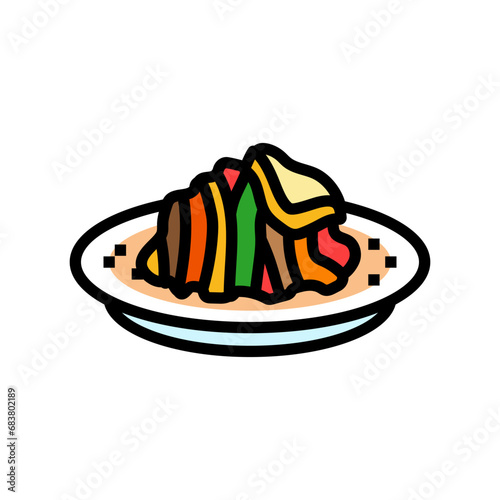 ratatouille french cuisine color icon vector. ratatouille french cuisine sign. isolated symbol illustration