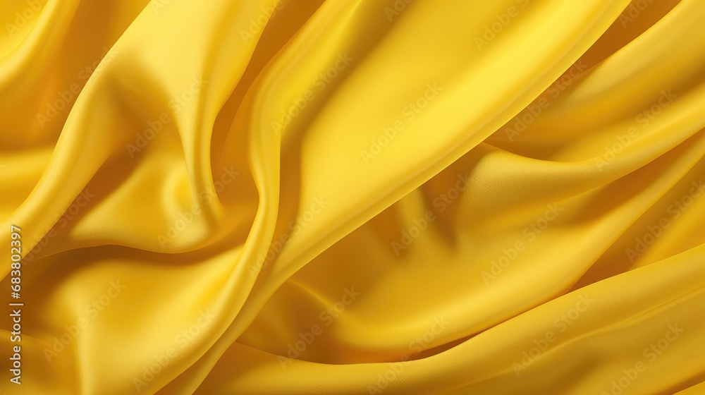 Yellow crumpled fabric close-up Yellow crumpled fabric close-up