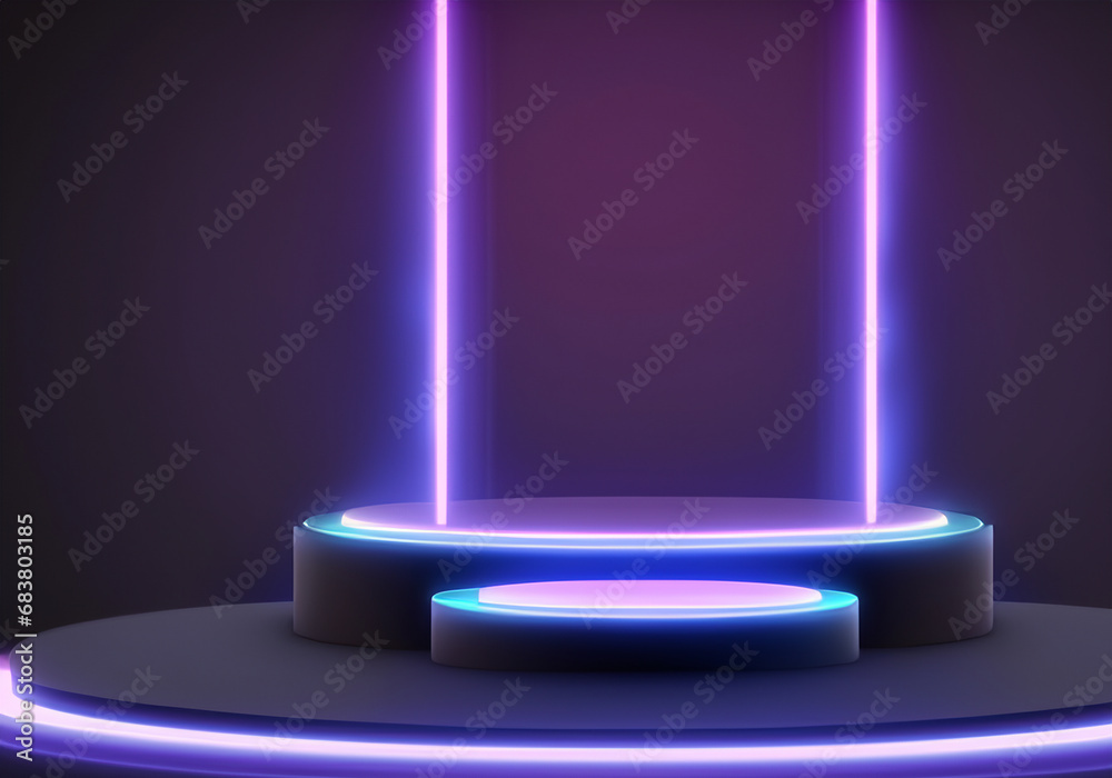 Glowing Futuristic Product Display Stand Podium Glowing Futuristic Product Display Stand Podium
