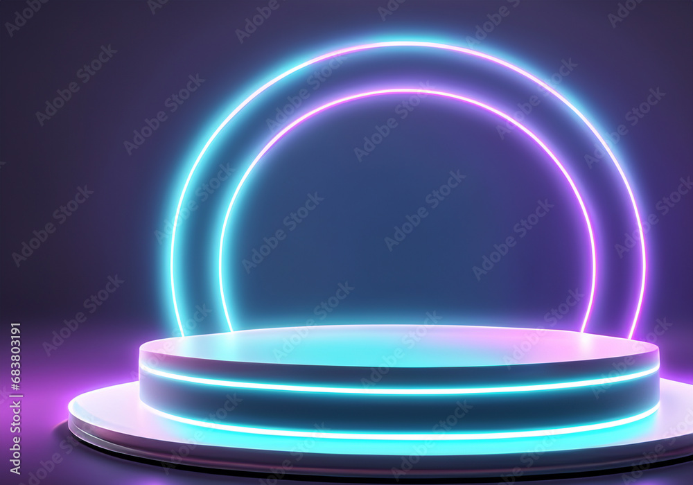 Glowing Futuristic Product Display Stand Podium Glowing Futuristic Product Display Stand Podium