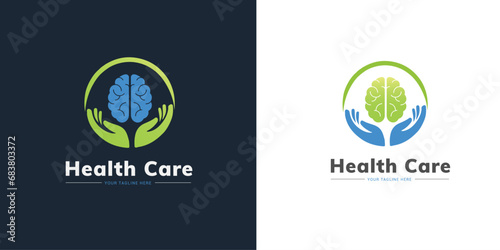 Vector gradient mental health care logo 