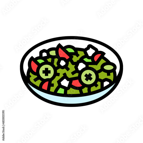 greek salad cuisine color icon vector. greek salad cuisine sign. isolated symbol illustration