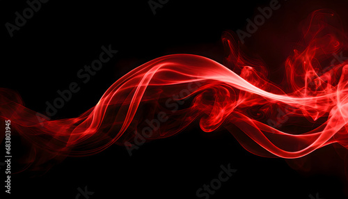 Red flame energy flow on black background abstract wallpaper